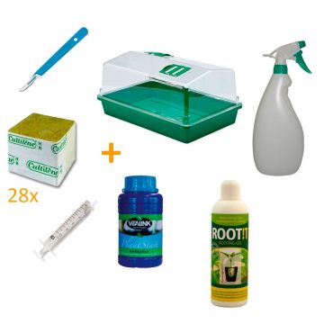 Kit de Propagación para Esquejes - Propagador / Hormona / Lana de Roca (SV1)